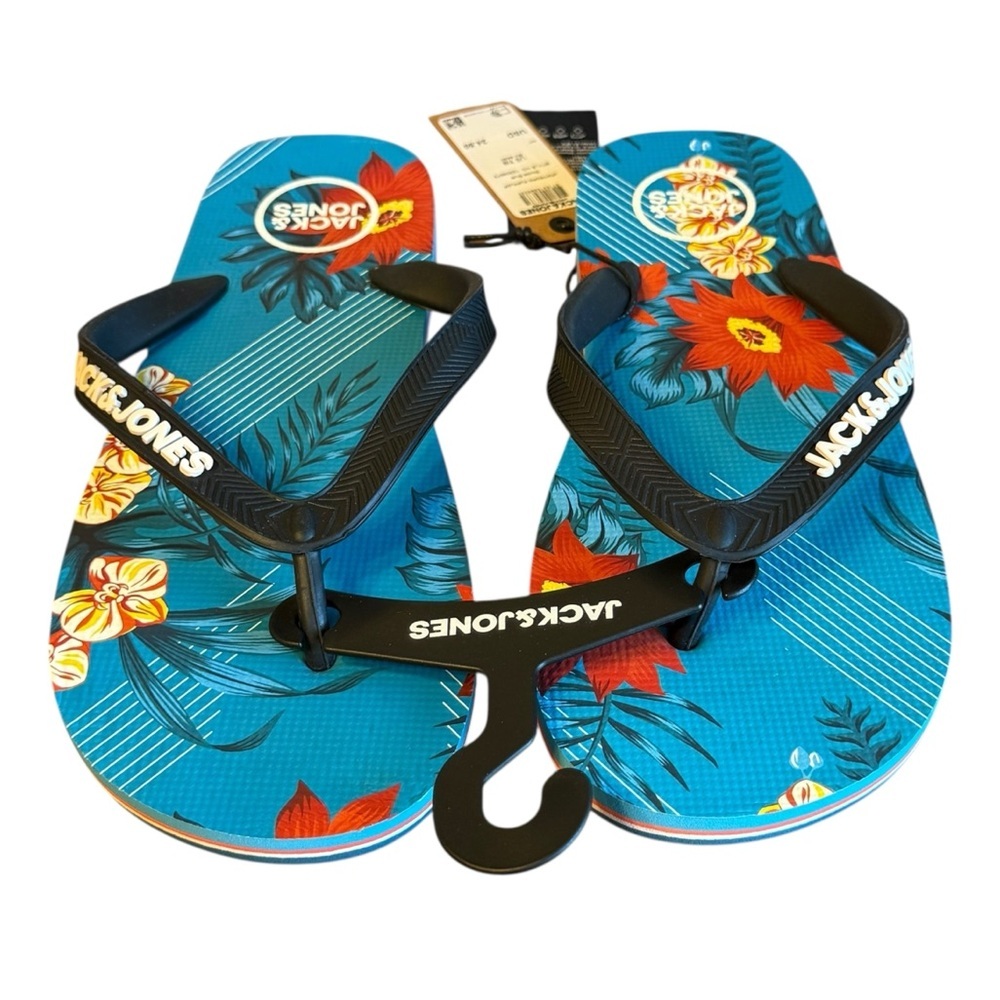 Men’s Jack & Jones tropic flip flops. “Scuba Blue”. Size 7/8. New!